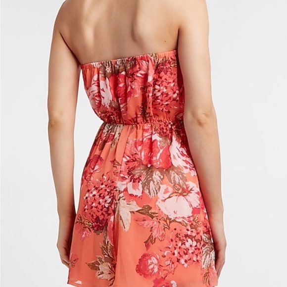 EXPRESS Floral Strapless Ruffle Romper - Picture 3 of 5